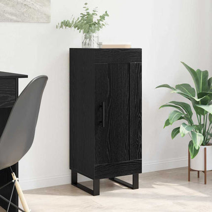 Sideboard Svart Ek 34,5 x 34 x 90 cm Konstruerat trä och järn