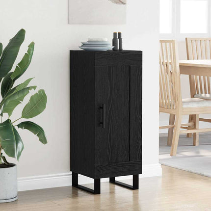 Sideboard Svart Ek 34,5 x 34 x 90 cm Konstruerat trä och järn
