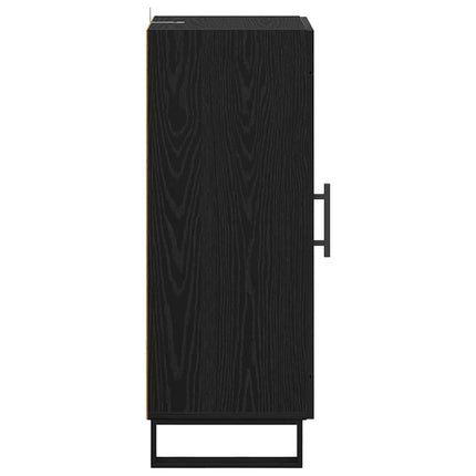 Sideboard Svart Ek 34,5 x 34 x 90 cm Konstruerat trä och järn