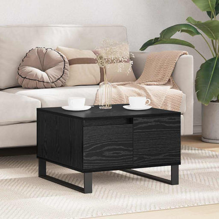 Kaffeebord med låda Svart Ek 55 x 55 x 36,5 cm Konstruerat trä
