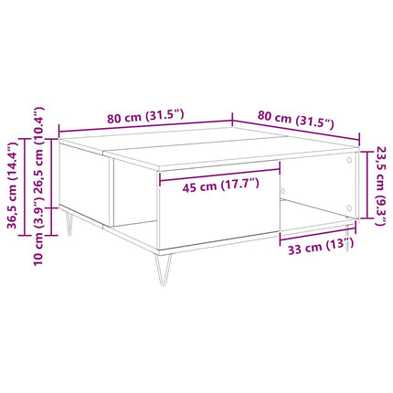 Kaffeebord Gammalt trä 80 x 80 x 36,5 cm Konstruerat trä