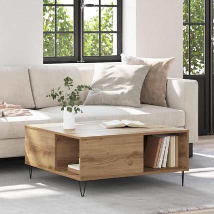 Kaffeebord Artisan Ek 80 x 80 x 36,5 cm Konstruerat trä