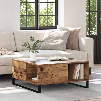 Kaffeebord Gammalt trä 80 x 80 x 36,5 cm Konstruerat trä