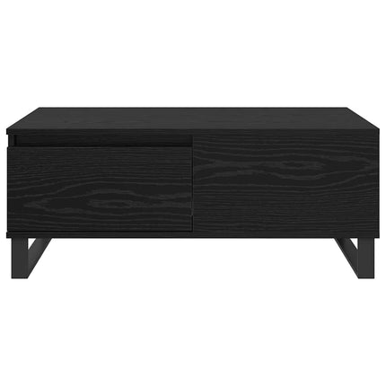 Kaffeebord med låda Svart Ek 90 x 50 x 36,5 cm Konstruerat trä