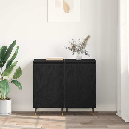 Sideboard 2 pcs Svart Ek 40 x 35 x 70 cm