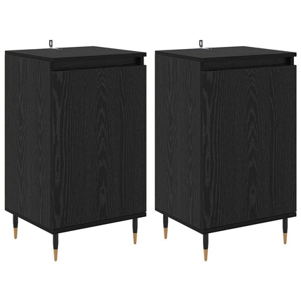 Sideboard 2 pcs Svart Ek 40 x 35 x 70 cm