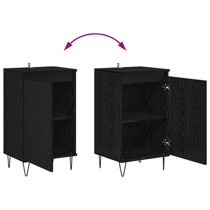 Sideboard Väggmonterad Svart Ek 40 x 35 x 70 cm Konstruerat trä