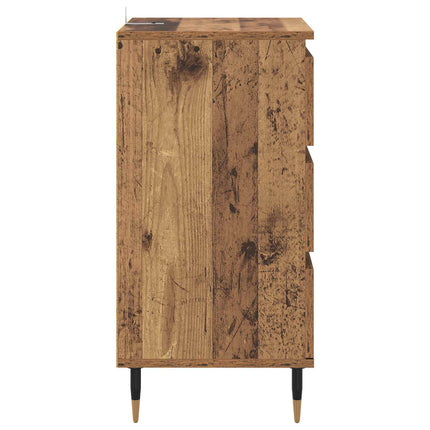 Sideboard med låda Gammalt trä 35 x 40 x 70 cm Konstruerat trä
