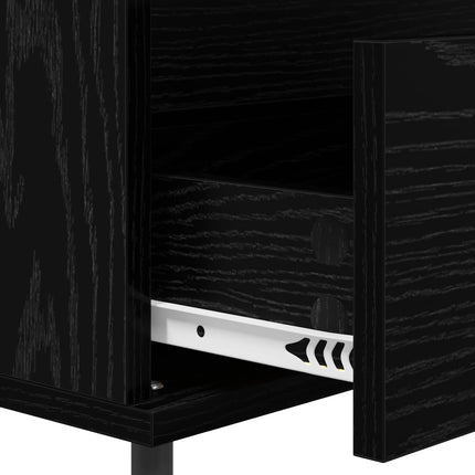 Sideboard med låda Svart ek 35 x 40 x 70 cm Konstruerat trä