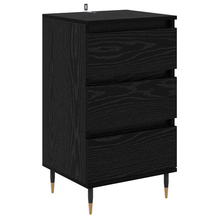 Sideboard med låda Svart ek 35 x 40 x 70 cm Konstruerat trä