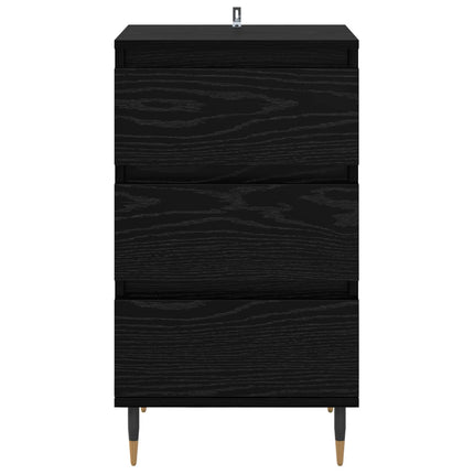 Sideboard med låda Svart ek 35 x 40 x 70 cm Konstruerat trä