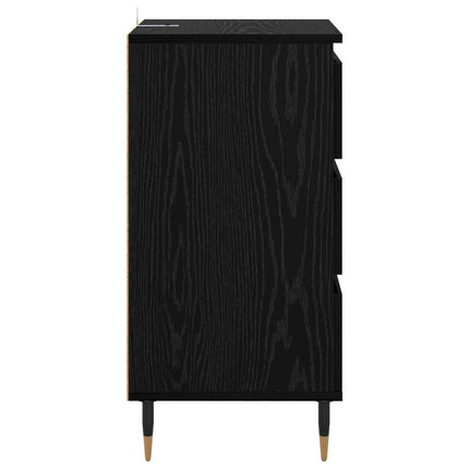 Sideboard med låda Svart ek 35 x 40 x 70 cm Konstruerat trä