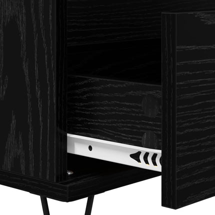 Sideboard Svart Ek 40 x 35 x 70 cm Konstruerat trä och järn