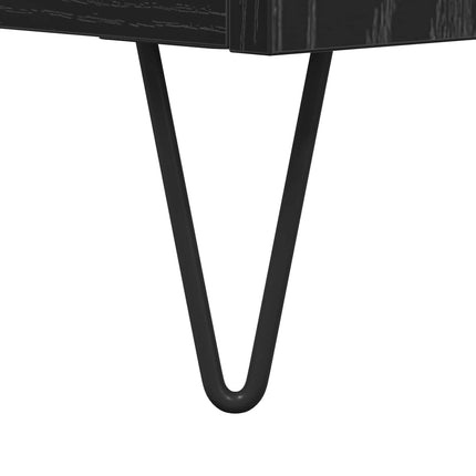 Sideboard Svart Ek 40 x 35 x 70 cm Konstruerat trä och järn