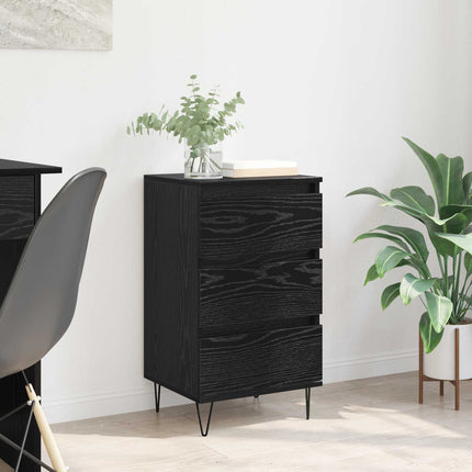 Sideboard Svart Ek 40 x 35 x 70 cm Konstruerat trä och järn