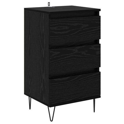Sideboard Svart Ek 40 x 35 x 70 cm Konstruerat trä och järn