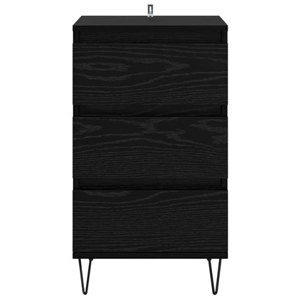 Sideboard Svart Ek 40 x 35 x 70 cm Konstruerat trä och järn