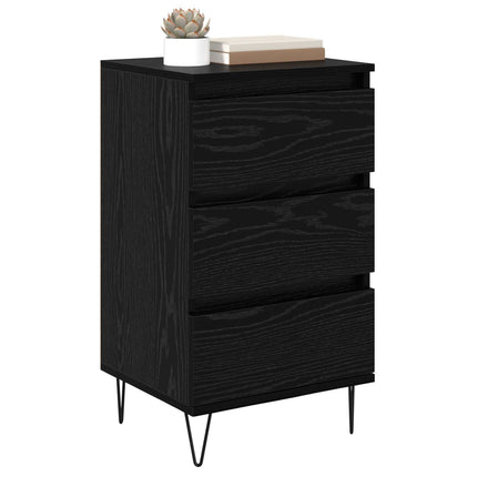 Sideboard Svart Ek 40 x 35 x 70 cm Konstruerat trä och järn