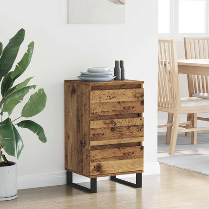 Sideboard med låda Gammalt trä Konstruerat trä
