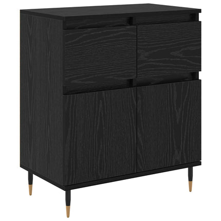 Sideboard Svart Ek 60 x 35 x 70 cm Konstruerat trä och järn