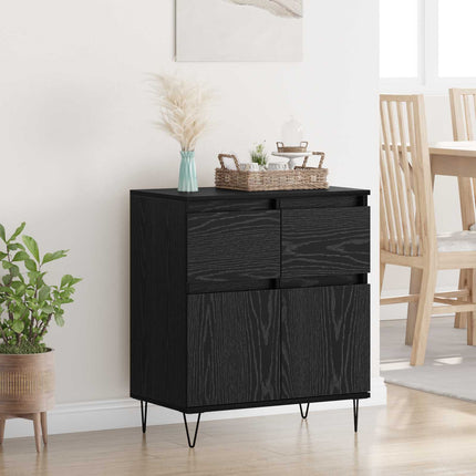 Sideboard Svart Ek 60 x 35 x 70 cm Konstruerat trä och järn