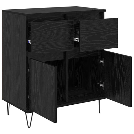 Sideboard Svart Ek 60 x 35 x 70 cm Konstruerat trä och järn