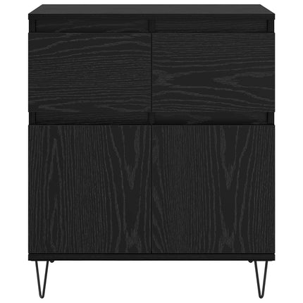 Sideboard Svart Ek 60 x 35 x 70 cm Konstruerat trä och järn