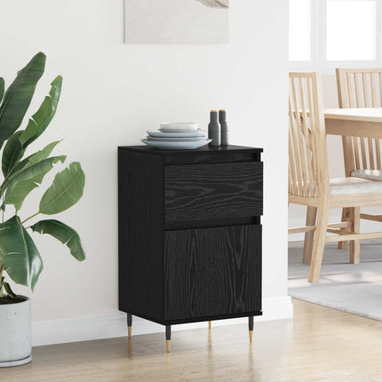 Sideboard Svart Ek 40 x 35 x 70 cm Konstruerat trä och järn