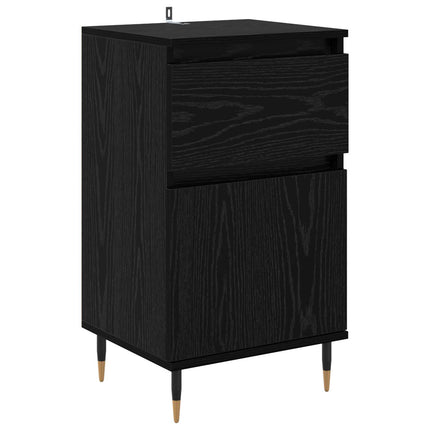 Sideboard Svart Ek 40 x 35 x 70 cm Konstruerat trä och järn