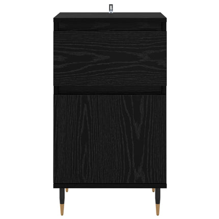 Sideboard Svart Ek 40 x 35 x 70 cm Konstruerat trä och järn