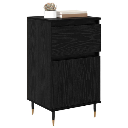 Sideboard Svart Ek 40 x 35 x 70 cm Konstruerat trä och järn
