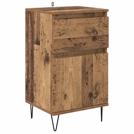 Sideboard med låda Gammalt trä 35 x 40 x 70 cm Konstruerat trä