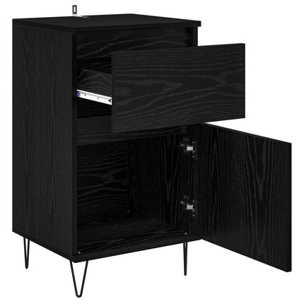 Sideboard med låda Svart ek 35 x 40 x 70 cm Konstruerat trä