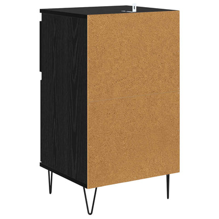 Sideboard med låda Svart ek 35 x 40 x 70 cm Konstruerat trä