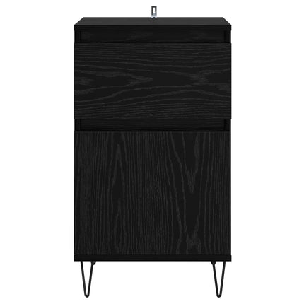 Sideboard med låda Svart ek 35 x 40 x 70 cm Konstruerat trä