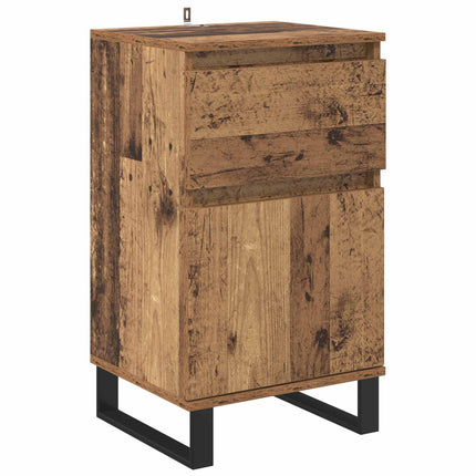 Sideboard med låda Gammalt trä 35 x 40 x 70 cm Konstruerat trä