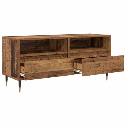 TV-skåp med låda Gammalt trä 100 x 34,5 x 44,5 cm