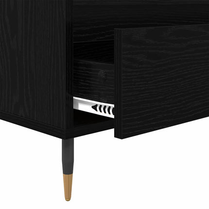 TV-skåp Svart Ek 100 x 34,5 x 44,5 cm Konstruerat trä och järn