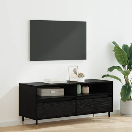 TV-skåp Svart Ek 100 x 34,5 x 44,5 cm Konstruerat trä och järn