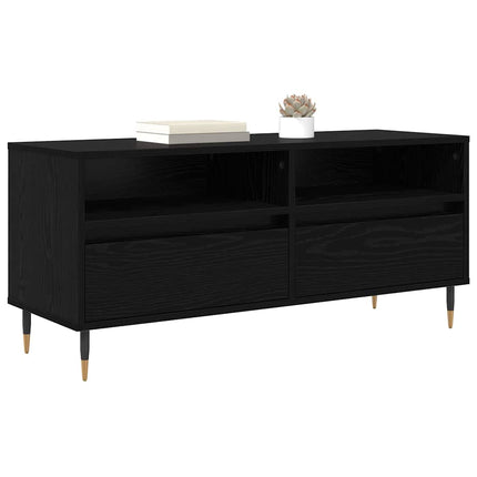 TV-skåp Svart Ek 100 x 34,5 x 44,5 cm Konstruerat trä och järn