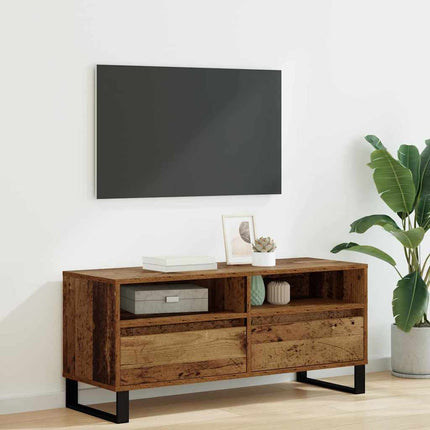 TV-skåp med låda Gammalt trä 100 x 34,5 x 44,5 cm