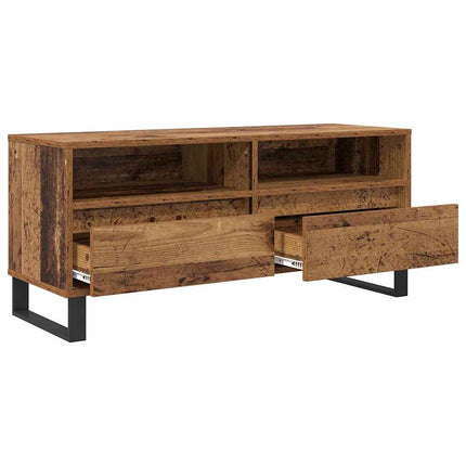 TV-skåp med låda Gammalt trä 100 x 34,5 x 44,5 cm