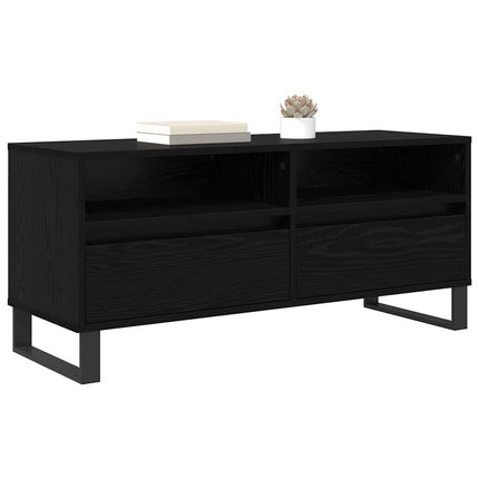 TV-skåp Svart Ek 100 x 34,5 x 44,5 cm Konstruerat trä och järn