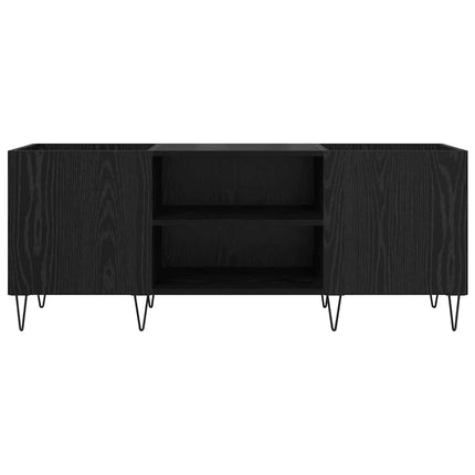 Skivskåp Svart Ek 121 x 38 x 48 cm Konstruerat trä och järn