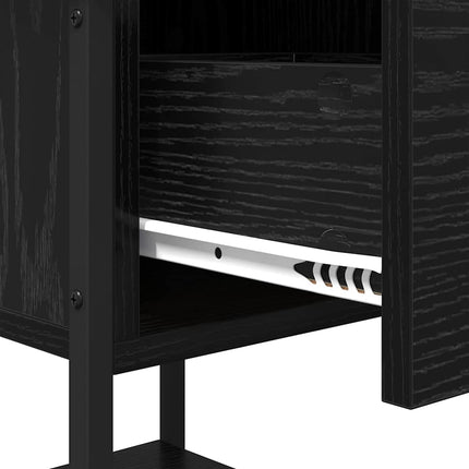 Sängbord 2 pcs Svart Ek 34 x 35,5 x 45 cm Konstruerat trä