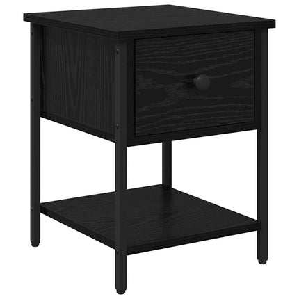 Sängbord 2 pcs Svart Ek 34 x 35,5 x 45 cm Konstruerat trä