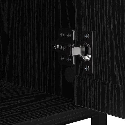 Nattduksbord 2 pcs Svart Ek 40 x 42 x 60cm Konstruerat trä
