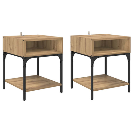 Sängbord 2 pcs Artisan Ek 40 x 40 x 50 cm Konstruerat trä