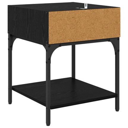 Sängbord 2 pcs Svart Ek 40 x 40 x 50 cm Konstruerat trä