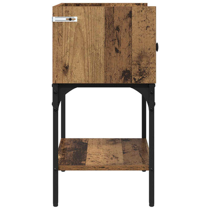 Sängbord med låda Gammalt trä 40 x 29 x 60 cm Konstruerat trä